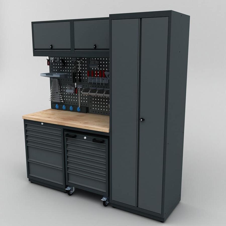 Meuble rangement garage et atelier 3 éléments H2020xL1860xP530 mm V3 - Photo 2