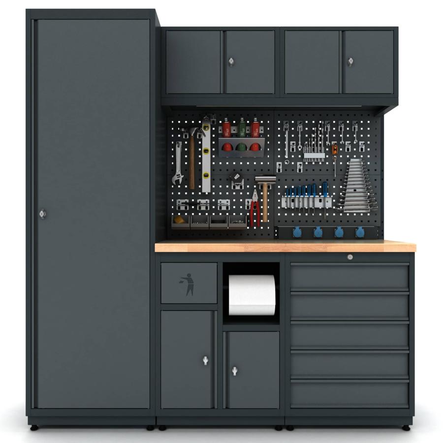 Meuble rangement garage et atelier 3 éléments H2020xL1860xP530 mm V2